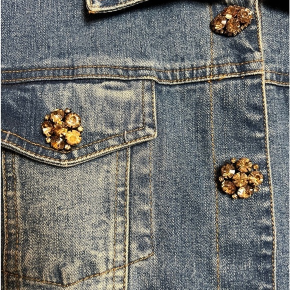 Berek 2 Bejeweled Jean Jacket By Takako Sakon Size XSmall - Picture 7 of 12
